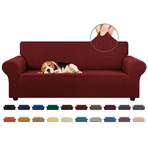KEKUOU Stretch sofahoes, bankhoezen voor 3-zits, bank, huisdiervriendelijk (79-94 inch), meubelbeschermer, bank met elastische onderkant, voor kinderen, hond, jacquard, klein geruit (Large, donkerrood KEKUOU Stretch sofahoes, bankhoezen voor 3-zits, bank, huisdiervriendelijk (79-94 inch), meubelbeschermer, bank met elastische onderkant, voor kinderen, hond, jacquard, klein geruit (Large, donkerrood