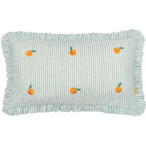 furn. Les Fruites Geborduurd Ruche Kussen met Veer Sinaasappels 30x50cm furn. Les Fruites Geborduurd Ruche Kussen met Veer Sinaasappels 30x50cm