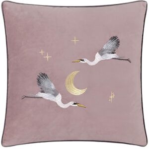 Paoletti Moonlit Flight Geborduurd Fluwelen Veer Gevuld Kussen Dusty Pink 45x45cm Paoletti Moonlit Flight Geborduurd Fluwelen Veer Gevuld Kussen Dusty Pink 45x45cm