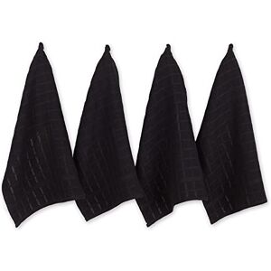 DII Windowpane Vaatdoek Set, Katoen, Zwart Solid, 16x26 DII Windowpane Vaatdoek Set, Katoen, Zwart Solid, 16x26