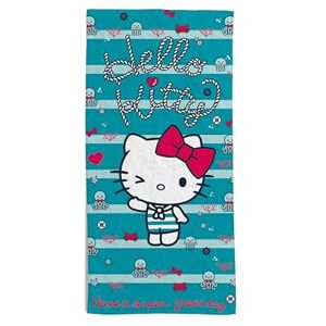 hermet , Hello Kitty Strandhanddoek, 70 x 140 cm, badhanddoek voor strand of zwembad, 100% zacht katoen, praktisch en licht hermet , Hello Kitty Strandhanddoek, 70 x 140 cm, badhanddoek voor strand of zwembad, 100% zacht katoen, praktisch en licht