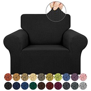 KEKUOU Stretchhoes voor eenpersoonsbank, 1-delige bankhoes (32"-55"), meubelbeschermer, 1-zitsbank met elastische bodem voor kinderen, huisdier, jacquard, klein geruit patroon (Small, zwart) KEKUOU Stretchhoes voor eenpersoonsbank, 1-delige bankhoes (32"-55"), meubelbeschermer, 1-zitsbank met elastische bodem voor kinderen, huisdier, jacquard, klein geruit patroon (Small, zwart)