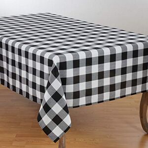 SARO LIFESTYLE Buffalo Plaid Tafelkleed, 56% Katoen 44% Polyester, Zwart, 70" x 180 SARO LIFESTYLE Buffalo Plaid Tafelkleed, 56% Katoen 44% Polyester, Zwart, 70" x 180