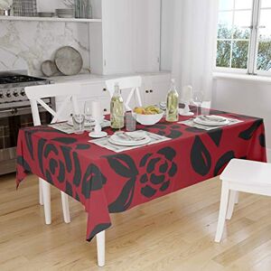 Bonamaison Tafelkleed, Anti-Mold, Sneldrogend, Waterdicht, 100% Polyester Tafellaken, rood Zwart, 140 x 160 Cm Ontworpen en Vervaardigd in Turkije Bonamaison Tafelkleed, Anti-Mold, Sneldrogend, Waterdicht, 100% Polyester Tafellaken, rood Zwart, 140 x 160 Cm Ontworpen en Vervaardigd in Turkije