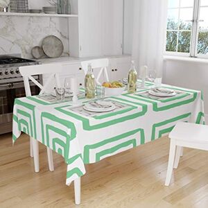 Bonamaison Tafelkleed, Anti-Mold, Sneldrogend, Waterdicht, 100% Polyester Tafellaken, Petroleum Groen, Wit, 140 x 160 Cm Ontworpen en Vervaardigd in Turkije Bonamaison Tafelkleed, Anti-Mold, Sneldrogend, Waterdicht, 100% Polyester Tafellaken, Petroleum Groen, Wit, 140 x 160 Cm Ontworpen en Vervaardigd in Turkije