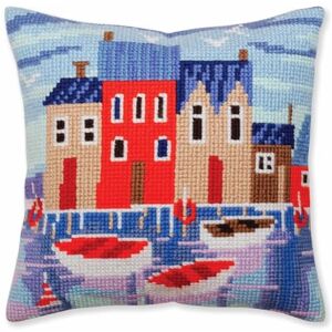 Serene Harbor Kruissteek Kussen Kit, artikel: 5 387 Maat 40x40 cm. Serene Harbor Kruissteek Kussen Kit, artikel: 5 387 Maat 40x40 cm.