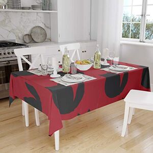 Bonamaison Tafelkleed, Anti-Mold, Sneldrogend, Waterdicht, 100% Polyester Tafellaken, rood Zwart, 140 x 160 Cm Ontworpen en Vervaardigd in Turkije Bonamaison Tafelkleed, Anti-Mold, Sneldrogend, Waterdicht, 100% Polyester Tafellaken, rood Zwart, 140 x 160 Cm Ontworpen en Vervaardigd in Turkije