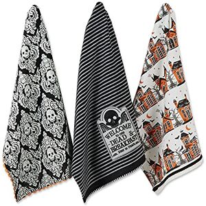 DII Halloween Collectie Verfraaid Vaatdoek Set, 18x28, Haunted Hallow 3-delig DII Halloween Collectie Verfraaid Vaatdoek Set, 18x28, Haunted Hallow 3-delig