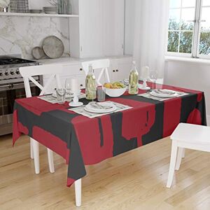 Bonamaison Tafelkleed, Anti-Mold, Sneldrogend, Waterdicht, 100% Polyester Tafellaken, rood Zwart, 140 x 160 Cm Ontworpen en Vervaardigd in Turkije Bonamaison Tafelkleed, Anti-Mold, Sneldrogend, Waterdicht, 100% Polyester Tafellaken, rood Zwart, 140 x 160 Cm Ontworpen en Vervaardigd in Turkije