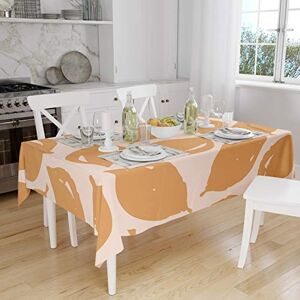 Bonamaison Tafelkleed, Anti-Mold, Sneldrogend, Waterdicht, 100% Polyester Tafellaken, Oranje, gebroken wit, 140 x 160 Cm Ontworpen en Vervaardigd in Turkije Bonamaison Tafelkleed, Anti-Mold, Sneldrogend, Waterdicht, 100% Polyester Tafellaken, Oranje, gebroken wit, 140 x 160 Cm Ontworpen en Vervaardigd in Turkije