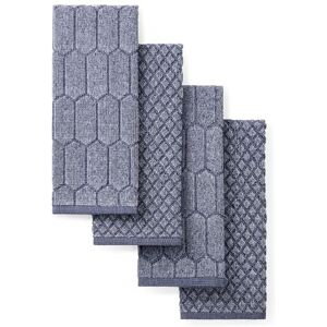 Martha Stewart Honingraat Chambray getextureerde keukenhanddoek 4-pack set, 100% katoen met absorberende badstof, decoratieve keukendoeken, marineblauw, 40,6 x 71 cm Martha Stewart Honingraat Chambray getextureerde keukenhanddoek 4-pack set, 100% katoen met absorberende badstof, decoratieve keukendoeken, marineblauw, 40,6 x 71 cm