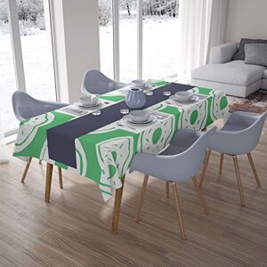 Bonamaison Tafelkleed, Anti-Mold, Sneldrogend, Waterdicht, 100% Polyester Tafellaken, Petroleum Groen, Wit, 140 x 200 Cm Ontworpen en Vervaardigd in Turkije Bonamaison Tafelkleed, Anti-Mold, Sneldrogend, Waterdicht, 100% Polyester Tafellaken, Petroleum Groen, Wit, 140 x 200 Cm Ontworpen en Vervaardigd in Turkije