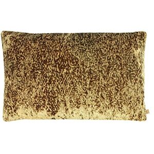 Kai Lynx Fluwelen Jacquard Kussen met Veervulling - Goud - One Size Kai Lynx Fluwelen Jacquard Kussen met Veervulling - Goud - One Size