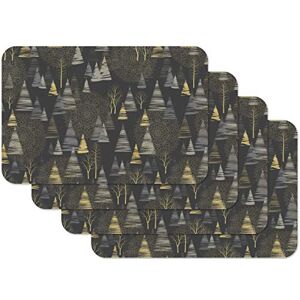 Venilia Placemat Golden Bomen, placemat voor eetkamer, onderzetters, kersttafeldecoratie, kerstplacemats, afwasbaar, geschikt voor levensmiddelen, 45 x 30 cm, 4 stuks, 59129 Venilia Placemat Golden Bomen, placemat voor eetkamer, onderzetters, kersttafeldecoratie, kerstplacemats, afwasbaar, geschikt voor levensmiddelen, 45 x 30 cm, 4 stuks, 59129