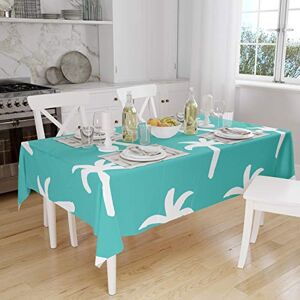 Bonamaison Tafelkleed, Anti-Mold, Sneldrogend, Waterdicht, 100% Polyester Tafellaken, Turkoois, wit, 140 x 160 Cm Ontworpen en Vervaardigd in Turkije Bonamaison Tafelkleed, Anti-Mold, Sneldrogend, Waterdicht, 100% Polyester Tafellaken, Turkoois, wit, 140 x 160 Cm Ontworpen en Vervaardigd in Turkije