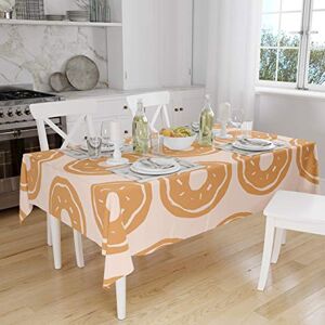 Bonamaison Tafelkleed, Anti-Mold, Sneldrogend, Waterdicht, 100% Polyester Tafellaken, Oranje, gebroken wit, 140 x 160 Cm Ontworpen en Vervaardigd in Turkije Bonamaison Tafelkleed, Anti-Mold, Sneldrogend, Waterdicht, 100% Polyester Tafellaken, Oranje, gebroken wit, 140 x 160 Cm Ontworpen en Vervaardigd in Turkije