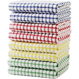 Oeleky Set van 8 theedoeken voor keuken, katoenen keukendoeken voor het drogen van gerechten, absorberende theedoeken grootte 45 x 66 cm (multi, 38 x 66 cm) Oeleky Set van 8 theedoeken voor keuken, katoenen keukendoeken voor het drogen van gerechten, absorberende theedoeken grootte 45 x 66 cm (multi, 38 x 66 cm)