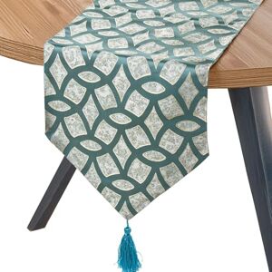 DRW Tafelloper van polyester, blauw, 30 x 1 x 180 cm DRW Tafelloper van polyester, blauw, 30 x 1 x 180 cm