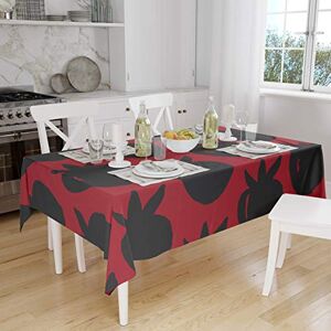 Bonamaison Tafelkleed, Anti-Mold, Sneldrogend, Waterdicht, 100% Polyester Tafellaken, rood Zwart, 140 x 160 Cm Ontworpen en Vervaardigd in Turkije Bonamaison Tafelkleed, Anti-Mold, Sneldrogend, Waterdicht, 100% Polyester Tafellaken, rood Zwart, 140 x 160 Cm Ontworpen en Vervaardigd in Turkije