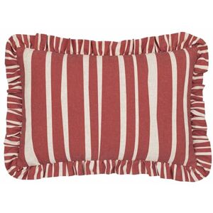 furn . Carmon Stripe Ruche Veer Gevuld Kussen Linnen/Rood 40x60cm furn . Carmon Stripe Ruche Veer Gevuld Kussen Linnen/Rood 40x60cm