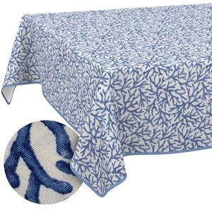 ANRO Afwasbaar tafelzeil, lotuseffect, onderhoudsvriendelijk, van katoen, polyester, vuilafstotend, voor buiten, tuintafelkleed, koraalblauw, 100 x 140 cm, met biesband ANRO Afwasbaar tafelzeil, lotuseffect, onderhoudsvriendelijk, van katoen, polyester, vuilafstotend, voor buiten, tuintafelkleed, koraalblauw, 100 x 140 cm, met biesband