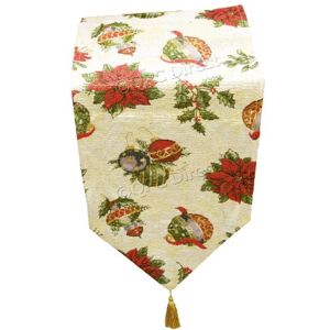 QPC Direct Emma Barclay Tassleed Tapestry Jacquard Carol Tasseled Runner 13 x, 100% Polyester, Multi, 13x72 (33x183cm) QPC Direct Emma Barclay Tassleed Tapestry Jacquard Carol Tasseled Runner 13 x, 100% Polyester, Multi, 13x72 (33x183cm)