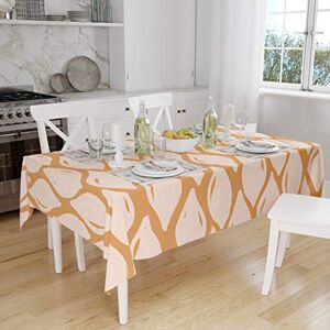 Bonamaison Tafelkleed, Anti-Mold, Sneldrogend, Waterdicht, 100% Polyester Tafellaken, Oranje, gebroken wit, 140 x 160 Cm Ontworpen en Vervaardigd in Turkije Bonamaison Tafelkleed, Anti-Mold, Sneldrogend, Waterdicht, 100% Polyester Tafellaken, Oranje, gebroken wit, 140 x 160 Cm Ontworpen en Vervaardigd in Turkije