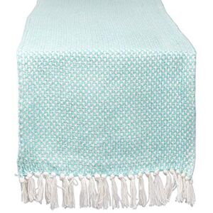 DII CAMZ11277 gevlochten katoenen tafelloper, perfect voor lente, herfstvakanties, feesten en dagelijks gebruik, 15x72, Aqua DII CAMZ11277 gevlochten katoenen tafelloper, perfect voor lente, herfstvakanties, feesten en dagelijks gebruik, 15x72, Aqua