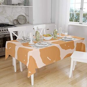 Bonamaison Tafelkleed, Anti-Mold, Sneldrogend, Waterdicht, 100% Polyester Tafellaken, Oranje, gebroken wit, 140 x 160 Cm Ontworpen en Vervaardigd in Turkije Bonamaison Tafelkleed, Anti-Mold, Sneldrogend, Waterdicht, 100% Polyester Tafellaken, Oranje, gebroken wit, 140 x 160 Cm Ontworpen en Vervaardigd in Turkije