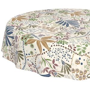 ANRO Wasdoek tafelkleed, afwasbaar, onderhoudsvriendelijk, waterafstotend, lotuseffect, tuintafelkleed, etno, rond, 140 cm, snijrand ANRO Wasdoek tafelkleed, afwasbaar, onderhoudsvriendelijk, waterafstotend, lotuseffect, tuintafelkleed, etno, rond, 140 cm, snijrand