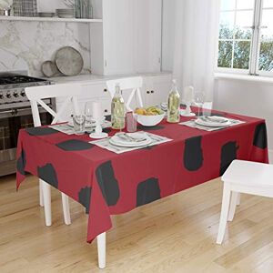 Bonamaison Tafelkleed, Anti-Mold, Sneldrogend, Waterdicht, 100% Polyester Tafellaken, rood Zwart, 140 x 160 Cm Ontworpen en Vervaardigd in Turkije Bonamaison Tafelkleed, Anti-Mold, Sneldrogend, Waterdicht, 100% Polyester Tafellaken, rood Zwart, 140 x 160 Cm Ontworpen en Vervaardigd in Turkije