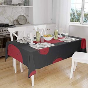 Bonamaison Tafelkleed, Anti-Mold, Sneldrogend, Waterdicht, 100% Polyester Tafellaken, rood Zwart, 140 x 160 Cm Ontworpen en Vervaardigd in Turkije Bonamaison Tafelkleed, Anti-Mold, Sneldrogend, Waterdicht, 100% Polyester Tafellaken, rood Zwart, 140 x 160 Cm Ontworpen en Vervaardigd in Turkije