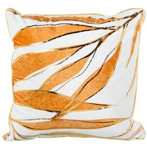 DRW Vierkant kussen van fluweel, polyester, met ritssluiting en bladeren in wit en bruin, 45 x 10 x 45 cm DRW Vierkant kussen van fluweel, polyester, met ritssluiting en bladeren in wit en bruin, 45 x 10 x 45 cm