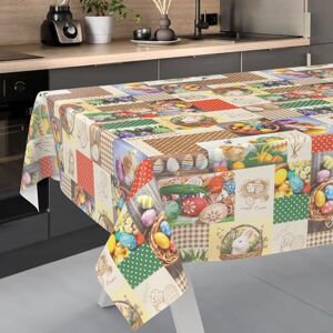ANRO Tafelkleed, afwasbaar, tafelzeil, tuintafelkleed, voor binnen en buiten, met snijrand, 100 x 140 cm, Ostara ANRO Tafelkleed, afwasbaar, tafelzeil, tuintafelkleed, voor binnen en buiten, met snijrand, 100 x 140 cm, Ostara