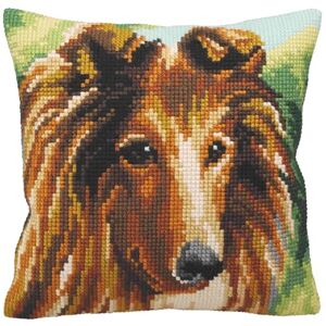 ART Lassie Hond kruissteekkussen, katoen, meerkleurig, 40x40cm ART Lassie Hond kruissteekkussen, katoen, meerkleurig, 40x40cm