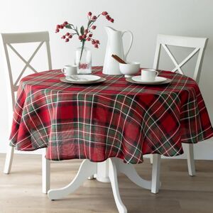 Benson Mills Holiday Plaid Yarn Dyed Fabric Table Cloth, Holiday, Winter, and Christmas Tablecloth (70" Round, Red) Benson Mills Holiday Plaid Yarn Dyed Fabric Table Cloth, Holiday, Winter, and Christmas Tablecloth (70" Round, Red)