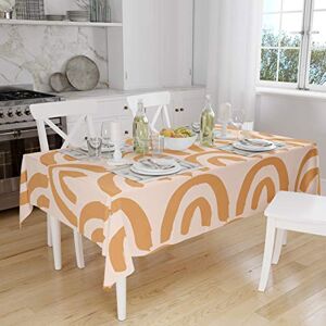 Bonamaison Tafelkleed, Anti-Mold, Sneldrogend, Waterdicht, 100% Polyester Tafellaken, Oranje, gebroken wit, 140 x 160 Cm Ontworpen en Vervaardigd in Turkije Bonamaison Tafelkleed, Anti-Mold, Sneldrogend, Waterdicht, 100% Polyester Tafellaken, Oranje, gebroken wit, 140 x 160 Cm Ontworpen en Vervaardigd in Turkije