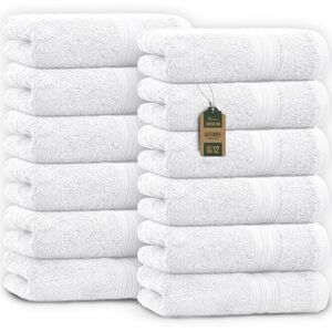 NatureMark gastendoekjes – Set van 12 (30x50 cm), 100% katoen, Oeko-Tex gecertificeerd, zacht, absorberend en gemakkelijk te verzorgen – Voor badkamer, gasten & spa – Kleur Wit NatureMark gastendoekjes – Set van 12 (30x50 cm), 100% katoen, Oeko-Tex gecertificeerd, zacht, absorberend en gemakkelijk te verzorgen – Voor badkamer, gasten & spa – Kleur Wit