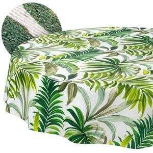 ANRO Tafelkleed afwasbaar, palmbomen, rond, 140 cm, waterafstotend, voor binnen en buiten, lotuseffect, snijrand, rond ANRO Tafelkleed afwasbaar, palmbomen, rond, 140 cm, waterafstotend, voor binnen en buiten, lotuseffect, snijrand, rond