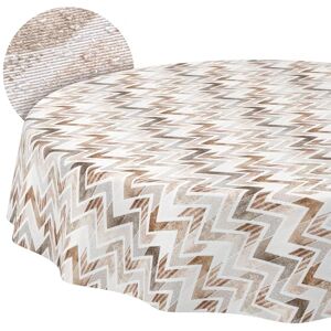 ANRO Tafelkleed afwasbaar zigzag rond 140 cm waterafstotend voor binnen en buiten, lotuseffect, snijrand, rond ANRO Tafelkleed afwasbaar zigzag rond 140 cm waterafstotend voor binnen en buiten, lotuseffect, snijrand, rond