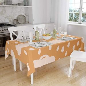 Bonamaison Tafelkleed, Anti-Mold, Sneldrogend, Waterdicht, 100% Polyester Tafellaken, Oranje, gebroken wit, 140 x 160 Cm Ontworpen en Vervaardigd in Turkije Bonamaison Tafelkleed, Anti-Mold, Sneldrogend, Waterdicht, 100% Polyester Tafellaken, Oranje, gebroken wit, 140 x 160 Cm Ontworpen en Vervaardigd in Turkije