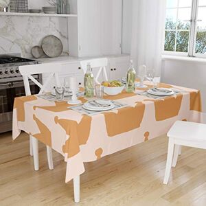Bonamaison Tafelkleed, Anti-Mold, Sneldrogend, Waterdicht, 100% Polyester Tafellaken, Oranje, gebroken wit, 140 x 160 Cm Ontworpen en Vervaardigd in Turkije Bonamaison Tafelkleed, Anti-Mold, Sneldrogend, Waterdicht, 100% Polyester Tafellaken, Oranje, gebroken wit, 140 x 160 Cm Ontworpen en Vervaardigd in Turkije