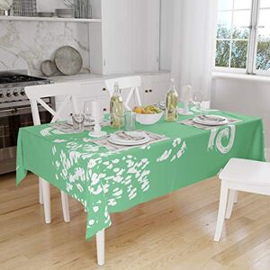 Bonamaison Tafelkleed, Anti-Mold, Sneldrogend, Waterdicht, 100% Polyester Tafellaken, Petroleum Groen, Wit, 140 x 160 Cm Ontworpen en Vervaardigd in Turkije Bonamaison Tafelkleed, Anti-Mold, Sneldrogend, Waterdicht, 100% Polyester Tafellaken, Petroleum Groen, Wit, 140 x 160 Cm Ontworpen en Vervaardigd in Turkije