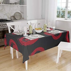 Bonamaison Tafelkleed, Anti-Mold, Sneldrogend, Waterdicht, 100% Polyester Tafellaken, rood Zwart, 140 x 160 Cm Ontworpen en Vervaardigd in Turkije Bonamaison Tafelkleed, Anti-Mold, Sneldrogend, Waterdicht, 100% Polyester Tafellaken, rood Zwart, 140 x 160 Cm Ontworpen en Vervaardigd in Turkije