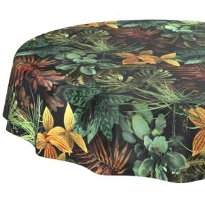ANRO Wasdoek tafelkleed, afwasbaar, onderhoudsvriendelijk, waterafstotend, lotuseffect, tuintafelkleed, tropia, rond, 140 cm, snijrand ANRO Wasdoek tafelkleed, afwasbaar, onderhoudsvriendelijk, waterafstotend, lotuseffect, tuintafelkleed, tropia, rond, 140 cm, snijrand