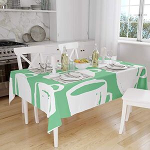 Bonamaison Tafelkleed, Anti-Mold, Sneldrogend, Waterdicht, 100% Polyester Tafellaken, Petroleum Groen, Wit, 140 x 160 Cm Ontworpen en Vervaardigd in Turkije Bonamaison Tafelkleed, Anti-Mold, Sneldrogend, Waterdicht, 100% Polyester Tafellaken, Petroleum Groen, Wit, 140 x 160 Cm Ontworpen en Vervaardigd in Turkije