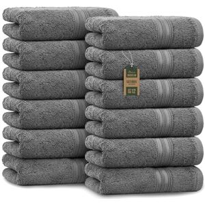 NatureMark gastendoekjes – Set van 12 (30x50 cm), 100% katoen, Oeko-Tex gecertificeerd, zacht, absorberend en gemakkelijk te verzorgen – Voor badkamer, gasten & spa – Kleur Antracietgrijs NatureMark gastendoekjes – Set van 12 (30x50 cm), 100% katoen, Oeko-Tex gecertificeerd, zacht, absorberend en gemakkelijk te verzorgen – Voor badkamer, gasten & spa – Kleur Antracietgrijs