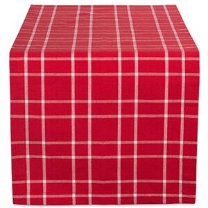 DII Decoratie, katoen, rood en wit geruit, Holiday tafelloper 14x108 DII Decoratie, katoen, rood en wit geruit, Holiday tafelloper 14x108