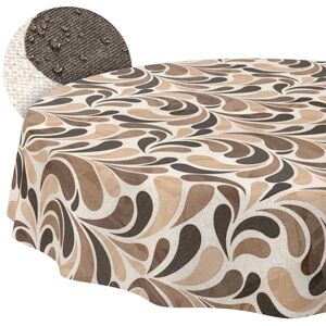 ANRO Afwasbaar tafelkleed, druppelvorm, beige, rond, 120 cm, waterafstotend, voor binnen en buiten, lotuseffect, snijrand, beige ANRO Afwasbaar tafelkleed, druppelvorm, beige, rond, 120 cm, waterafstotend, voor binnen en buiten, lotuseffect, snijrand, beige