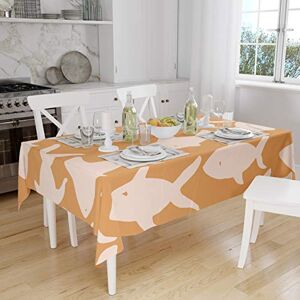 Bonamaison Tafelkleed, Anti-Mold, Sneldrogend, Waterdicht, 100% Polyester Tafellaken, Oranje, gebroken wit, 140 x 160 Cm Ontworpen en Vervaardigd in Turkije Bonamaison Tafelkleed, Anti-Mold, Sneldrogend, Waterdicht, 100% Polyester Tafellaken, Oranje, gebroken wit, 140 x 160 Cm Ontworpen en Vervaardigd in Turkije
